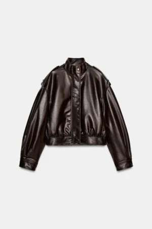 JAKET KULIT IMITASI DENGAN TALI BAHU